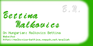 bettina malkovics business card